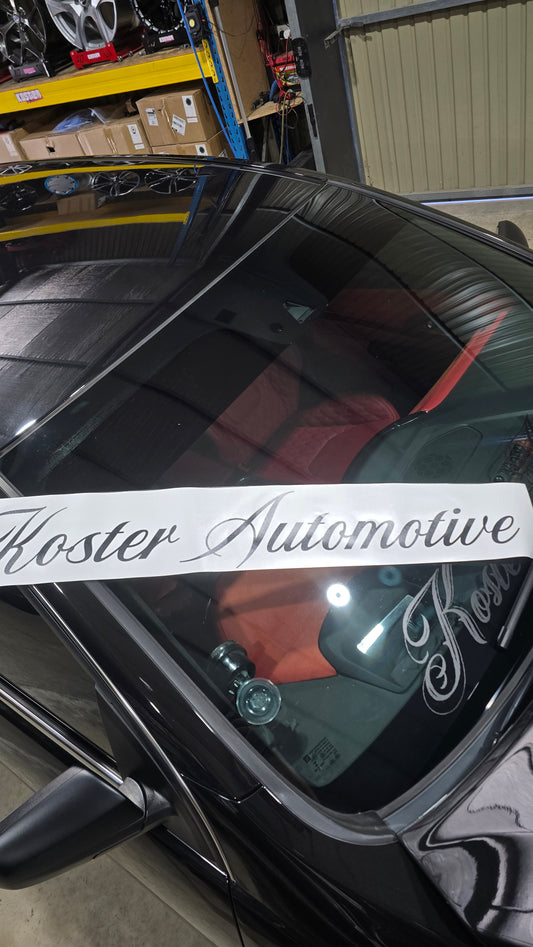 Koster Automotive Front Window Banner - Cursive