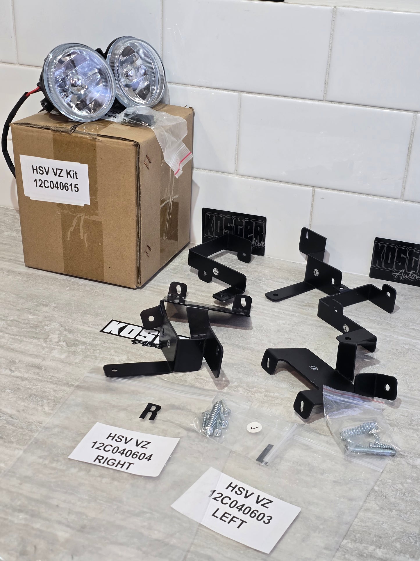 VZ HSV Front Bumper Bar Fog Lights & Brackets - Fits Clubsport Maloo R8