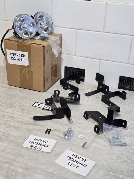 VZ HSV Front Bumper Bar Fog Lights & Brackets - Fits Clubsport Maloo R8