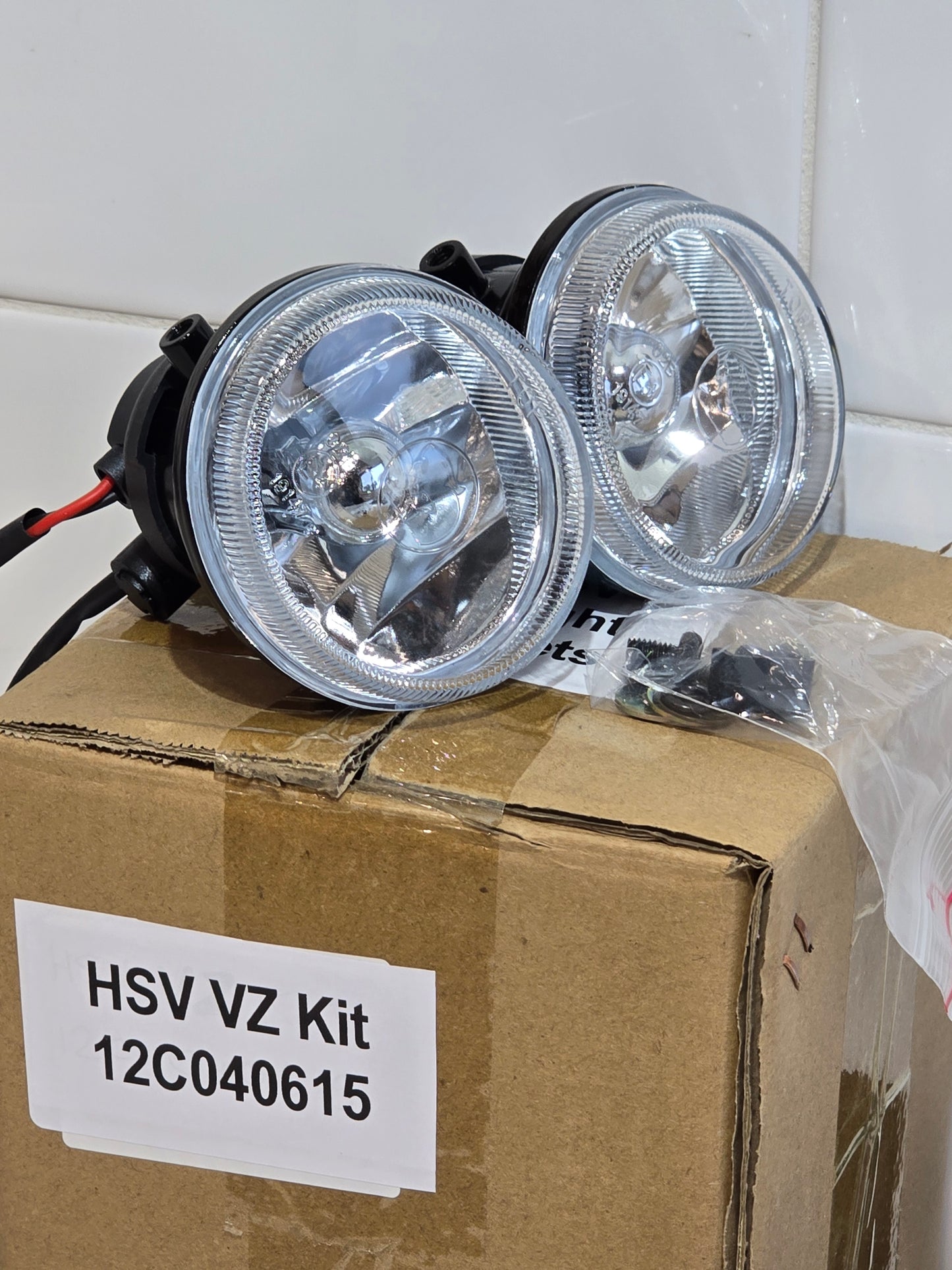 VZ HSV Front Bumper Bar Fog Lights & Brackets - Fits Clubsport Maloo R8