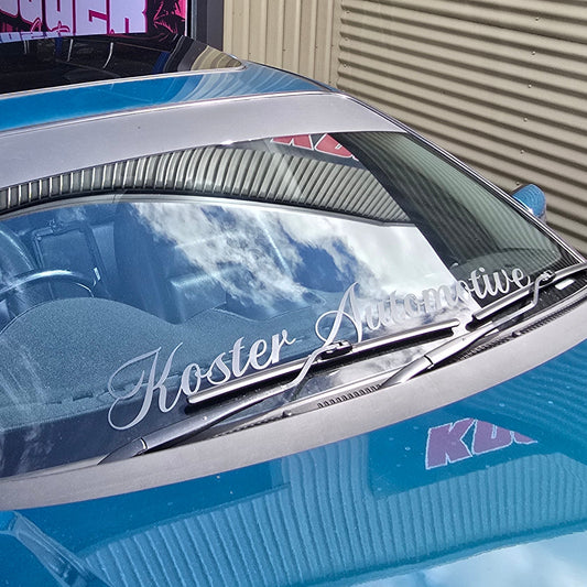 Koster Automotive Front Window Banner - Cursive