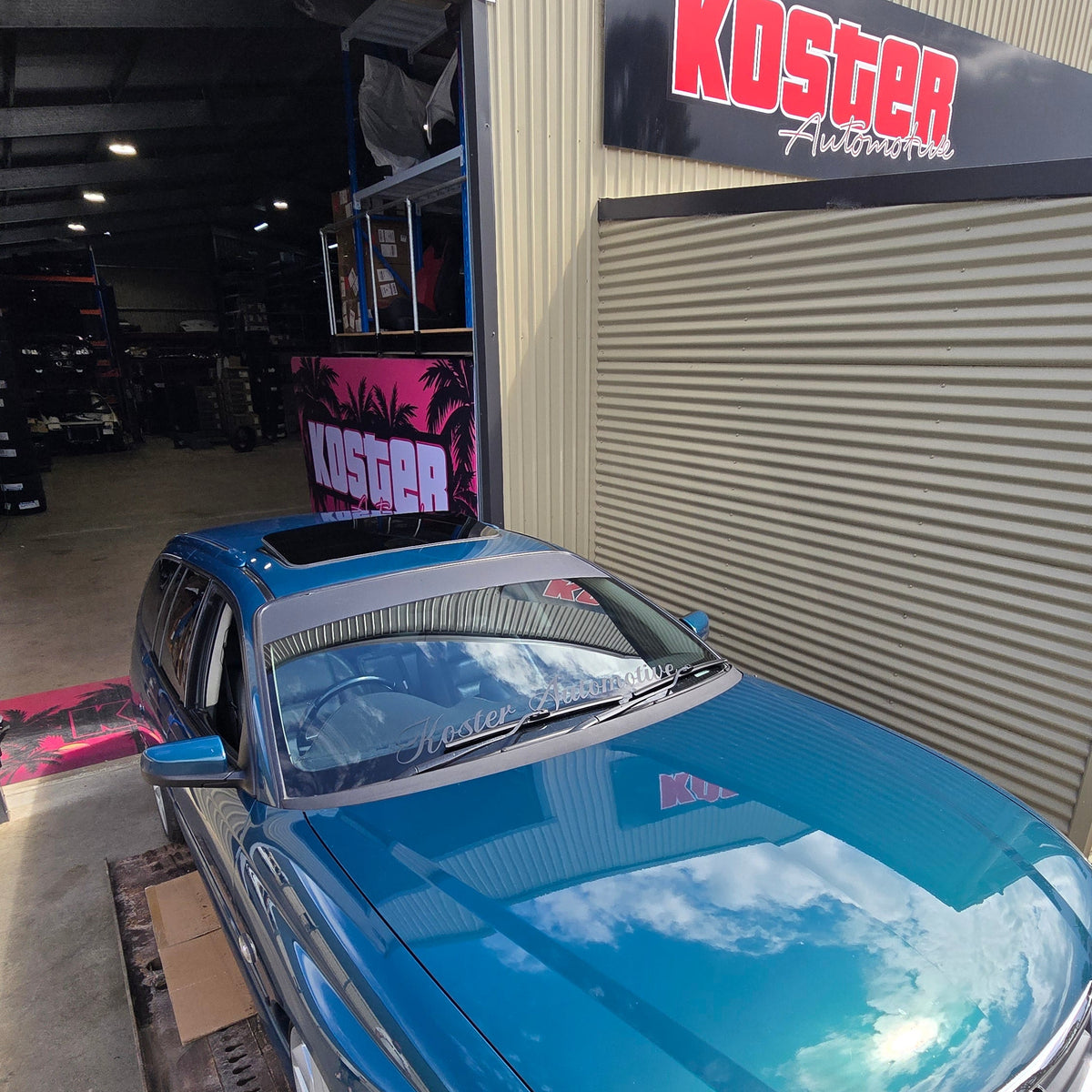 Koster Automotive Front Window Banner - Cursive