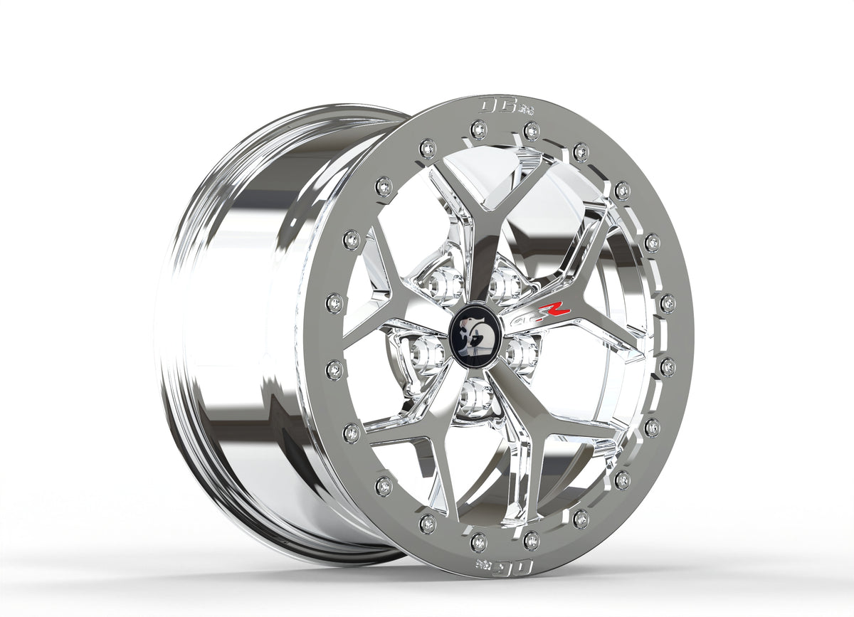 17 & 18" FULL POLISHED GTSR Forged Beadlock Wheels Drag Pack / Roll Racing VS-VF