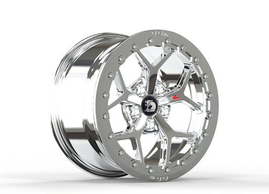 17 & 18" FULL POLISHED GTSR Forged Beadlock Wheels Drag Pack / Roll Racing VS-VF
